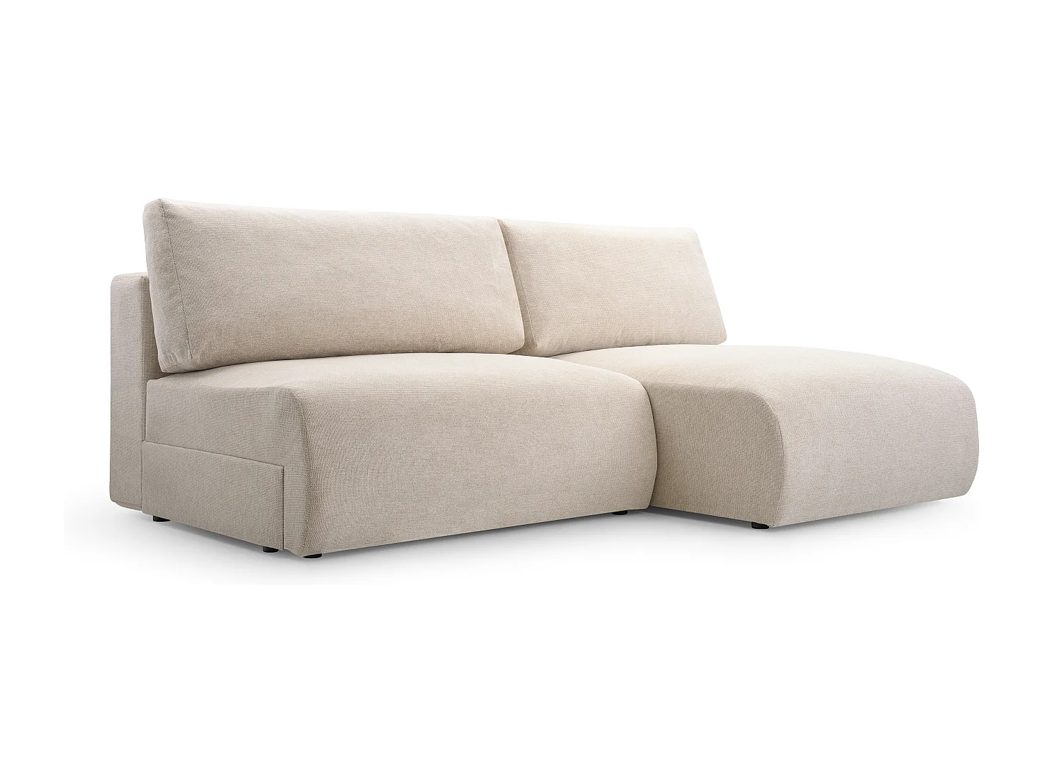 Ecksofa MILENA mit Schlaffunktion, Bettkasten & ARAGON-Stoff – 223x150x95 cm – Rechts Grün