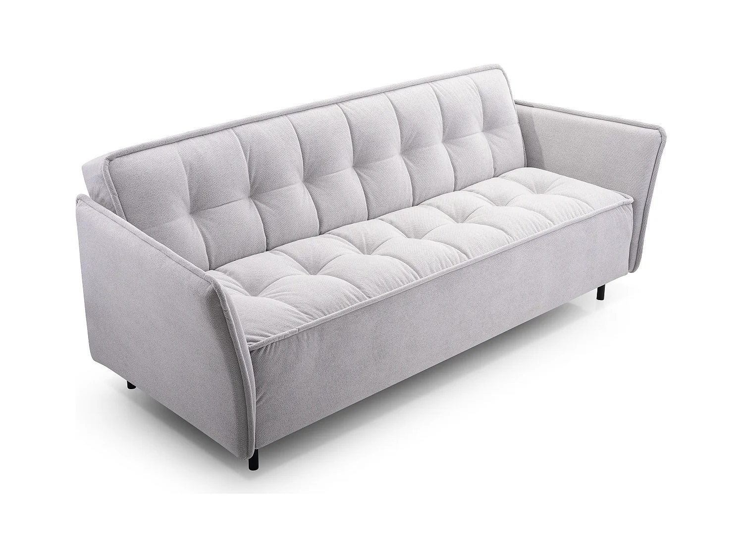 Skandinavisches Schlafsofa 220x90x50 cm – Holzrahmen, Schlaffunktion, Wellenfederung – Schwarz