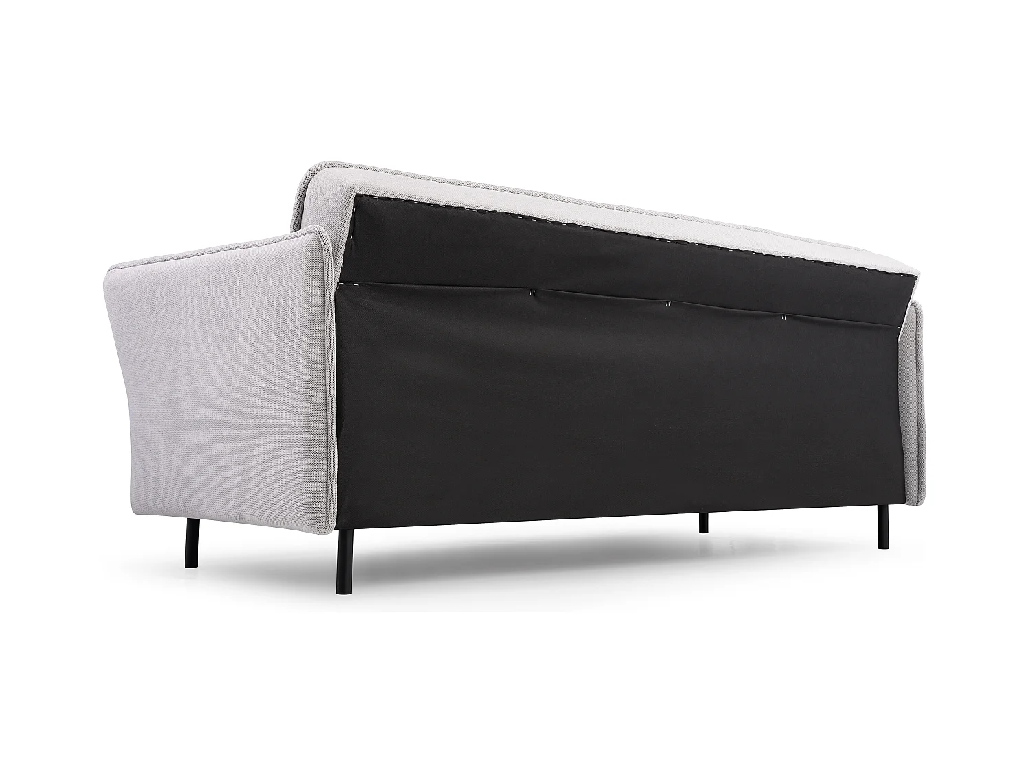 Skandinavisches Schlafsofa 220x90x50 cm – Holzrahmen, Schlaffunktion, Wellenfederung – Schwarz