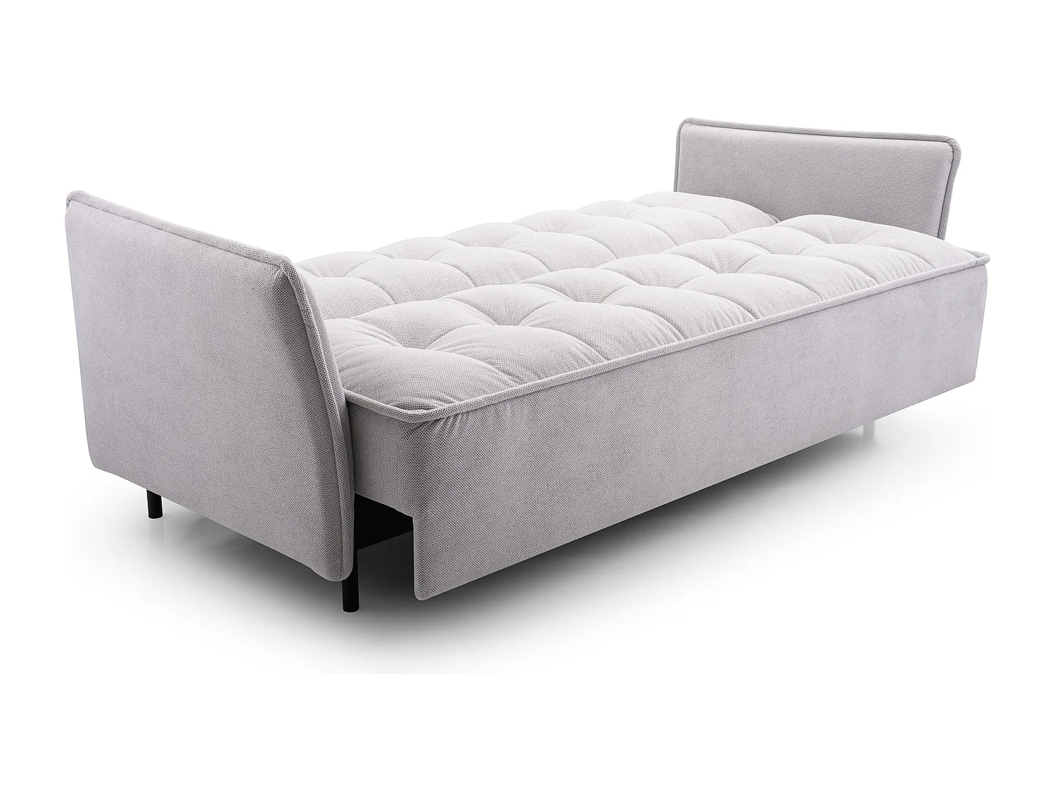 Skandinavisches Schlafsofa 220x90x50 cm – Holzrahmen, Schlaffunktion, Wellenfederung – Schwarz