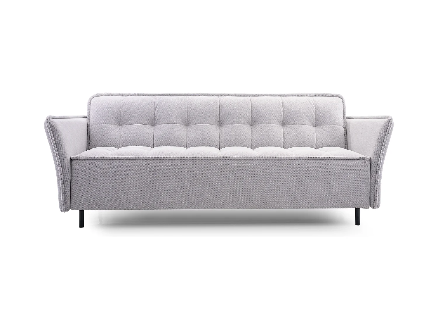 Scandinavische slaapbank, houten frame, MDF & spaanplaat, grenen rugleuning, slaapfunctie, golfvering, 220x90x50 cm, cappuccino