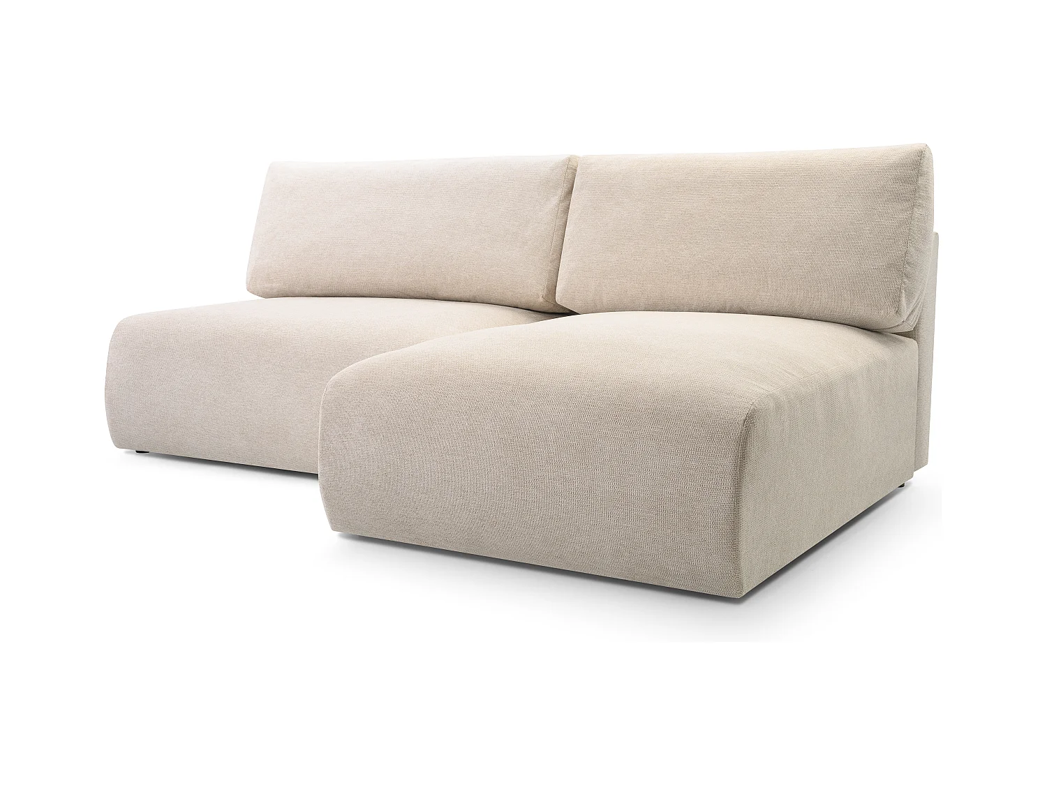 Ecksofa MILENA mit Schlaffunktion, Bettkasten & ARAGON-Stoff – 223x150x95 cm – Rechts Braun