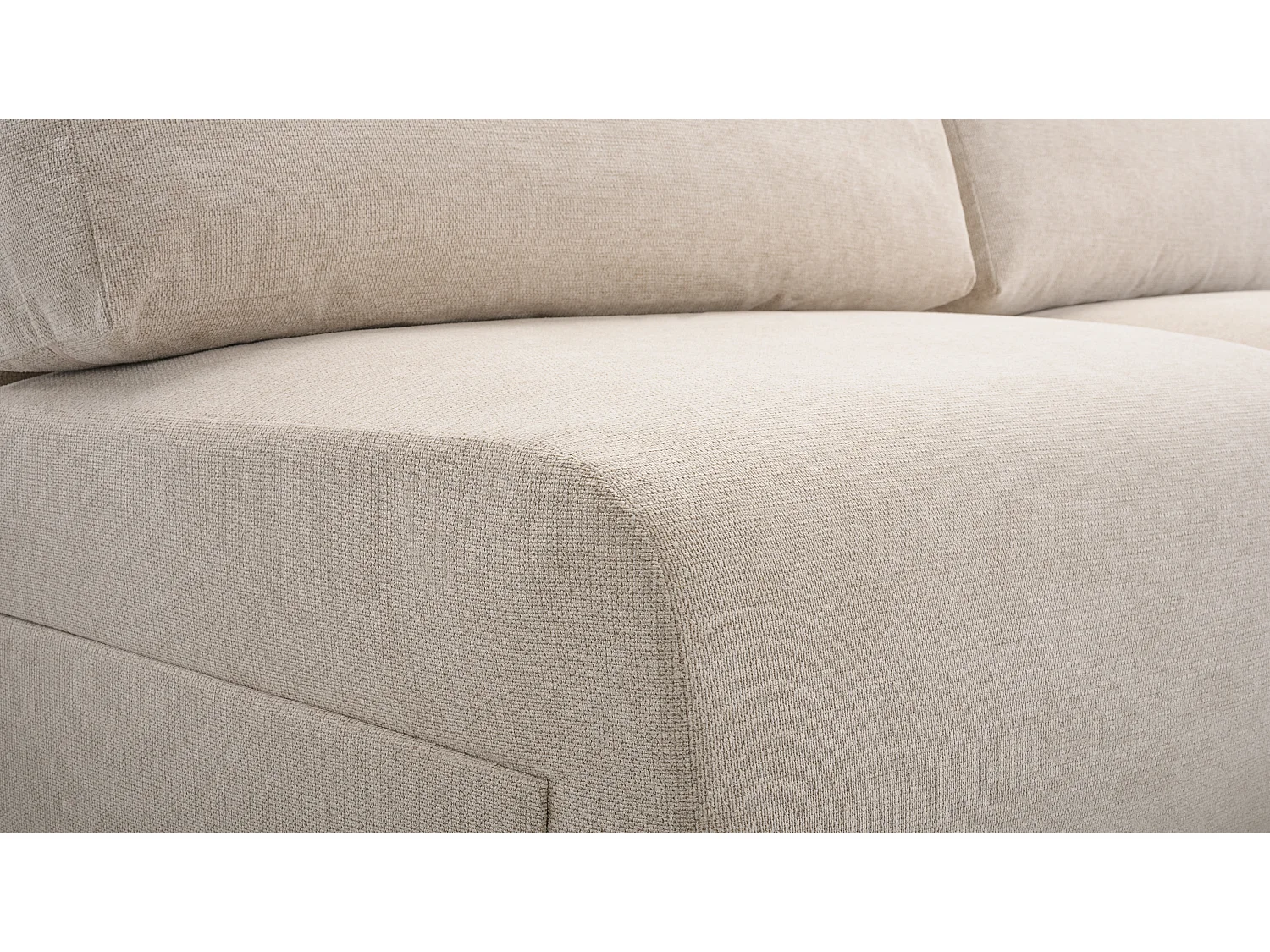 Divano angolare MILENA con letto, contenitore e tessuto idrofobo ARAGON – 223x150x95 cm – Struttura in legno, destra, Marrone