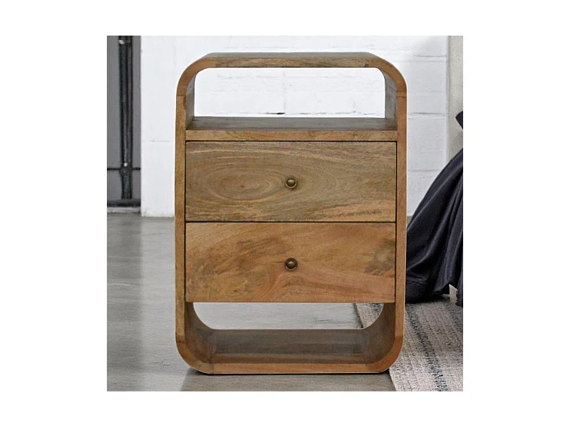 Artisan Furniture London Nachttisch mit 2 Schubladen aus Massivholz