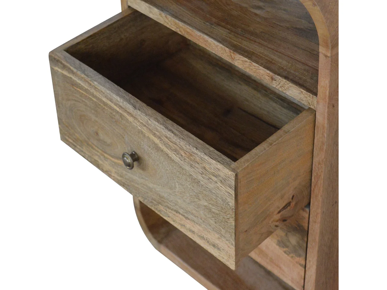 Table de chevet London Artisan Furniture, 2 tiroirs, 2 compartiments ouverts, marron