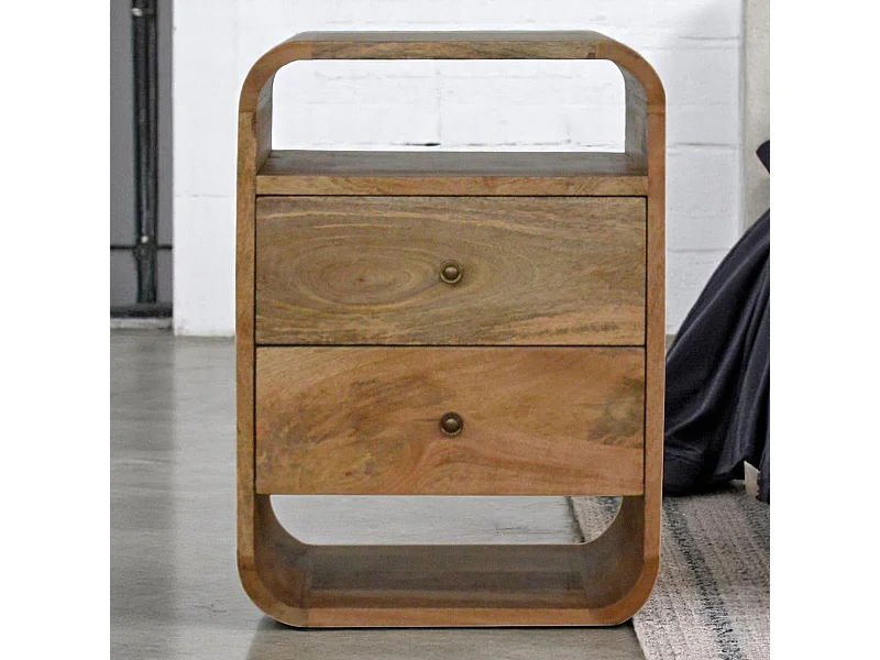 Artisan Furniture Szafka nocna London z 2 szufladami z litego drewna