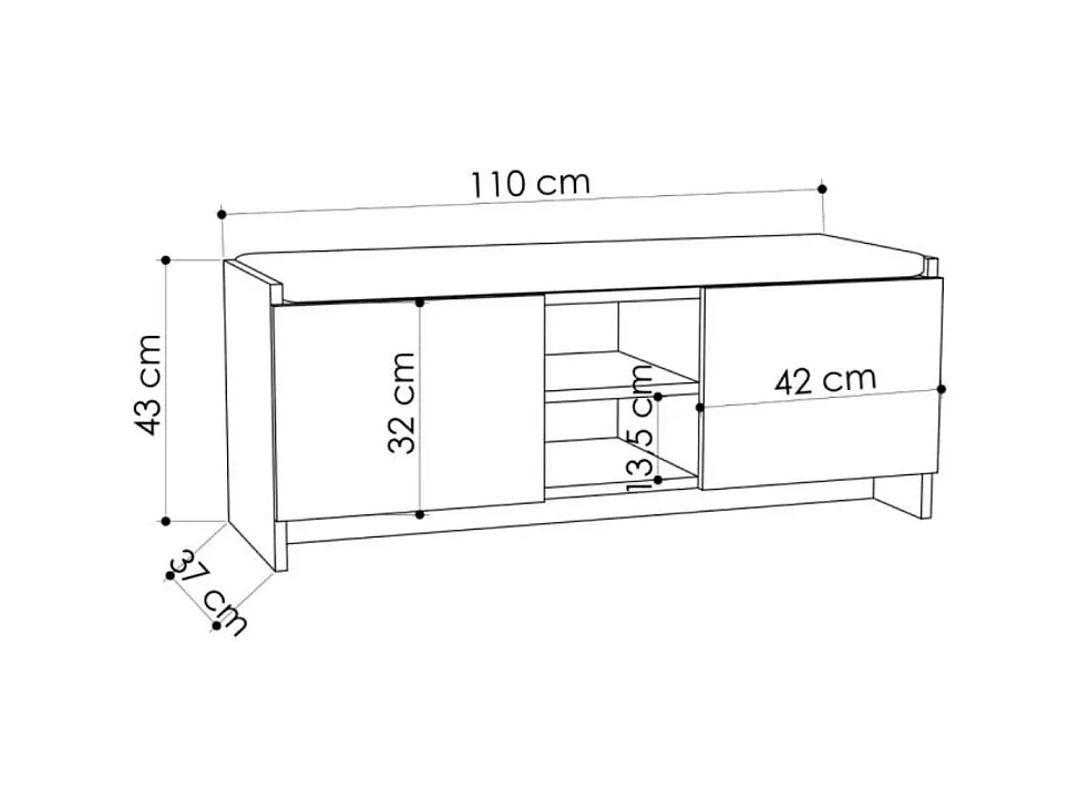 Zapatero - 43X110X37 Blanco