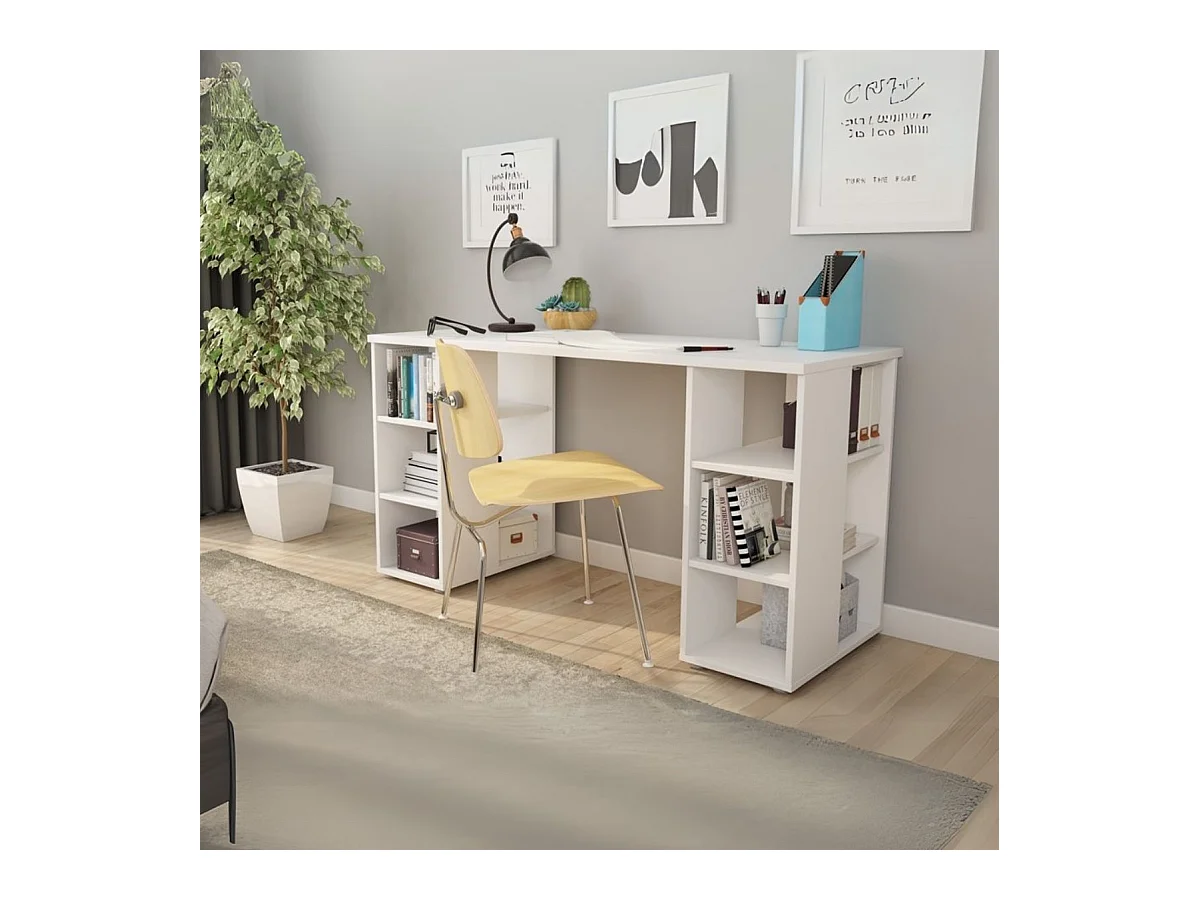 Table de Bureau - 75X140X60 Blanc
