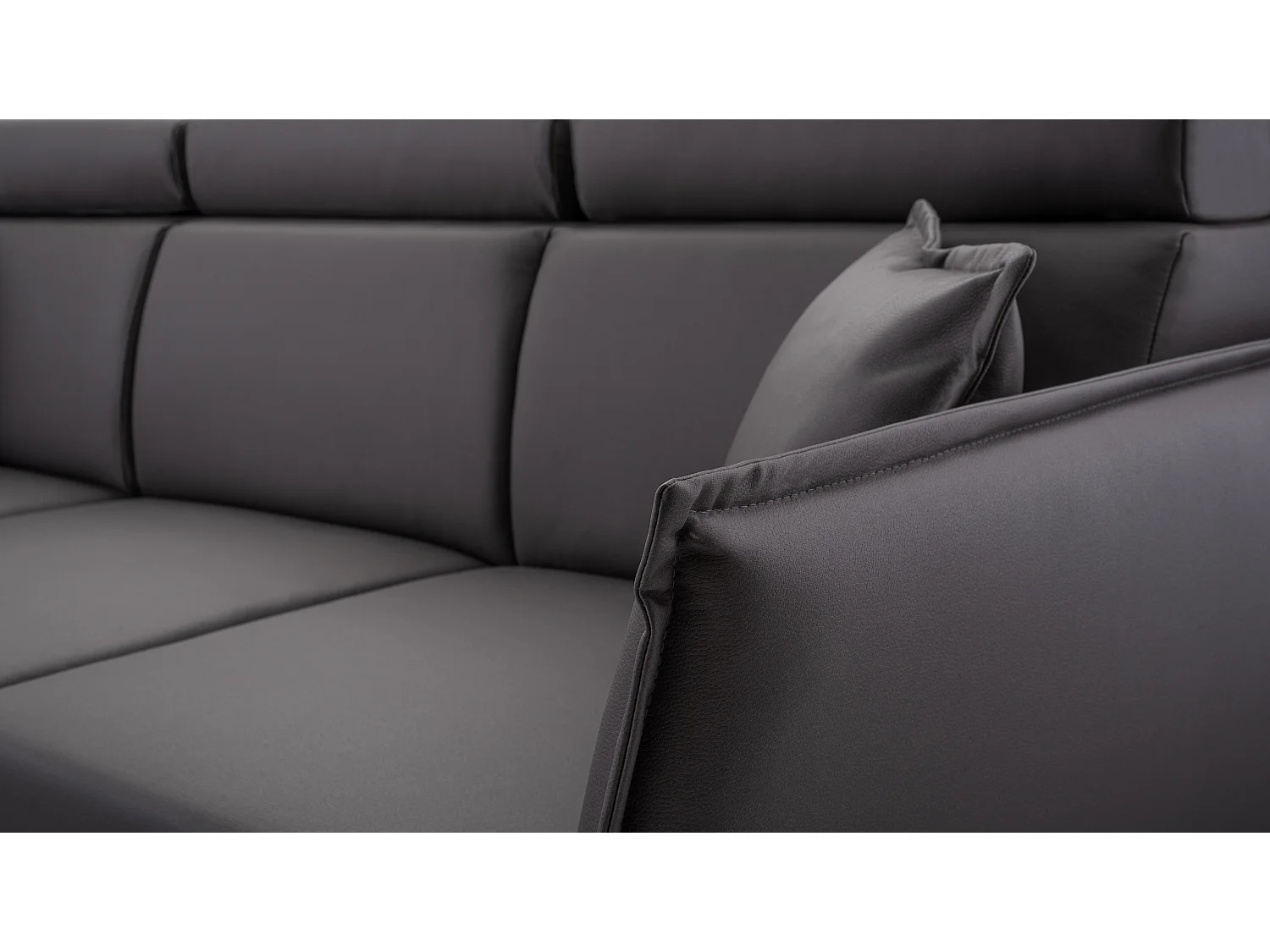 Ecksofa mit Schlaffunktion und Bettkasten-198x127cm,Verstellbare Kopfstützen,Schlafsofa,Bettsofa,Freistehend,Außenmaße 227x161,Linke Seite,Cappuccino