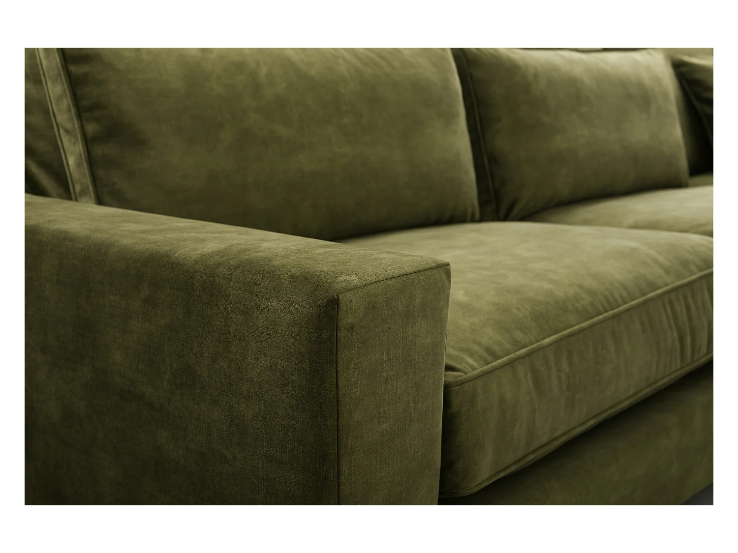 Ecksofa Freistehend L-förmig mit Wasserabweisendem Torre-Bezug, Abnehmbaren Kissen und Schwarzen Metallfüßen – Linke Seite 314x224x90 cm, Grün