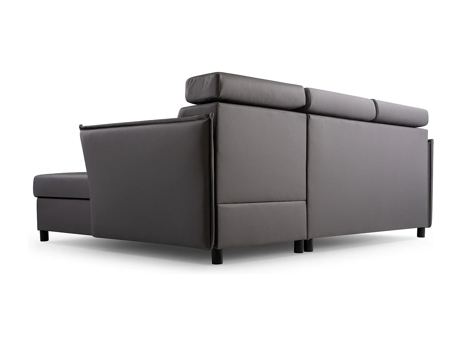 Ecksofa mit Schlaffunktion und Bettkasten-198x127cm,Verstellbare Kopfstützen,Schlafsofa,Bettsofa,Freistehend,Außenmaße 227x161,Rechte Seite,Esche