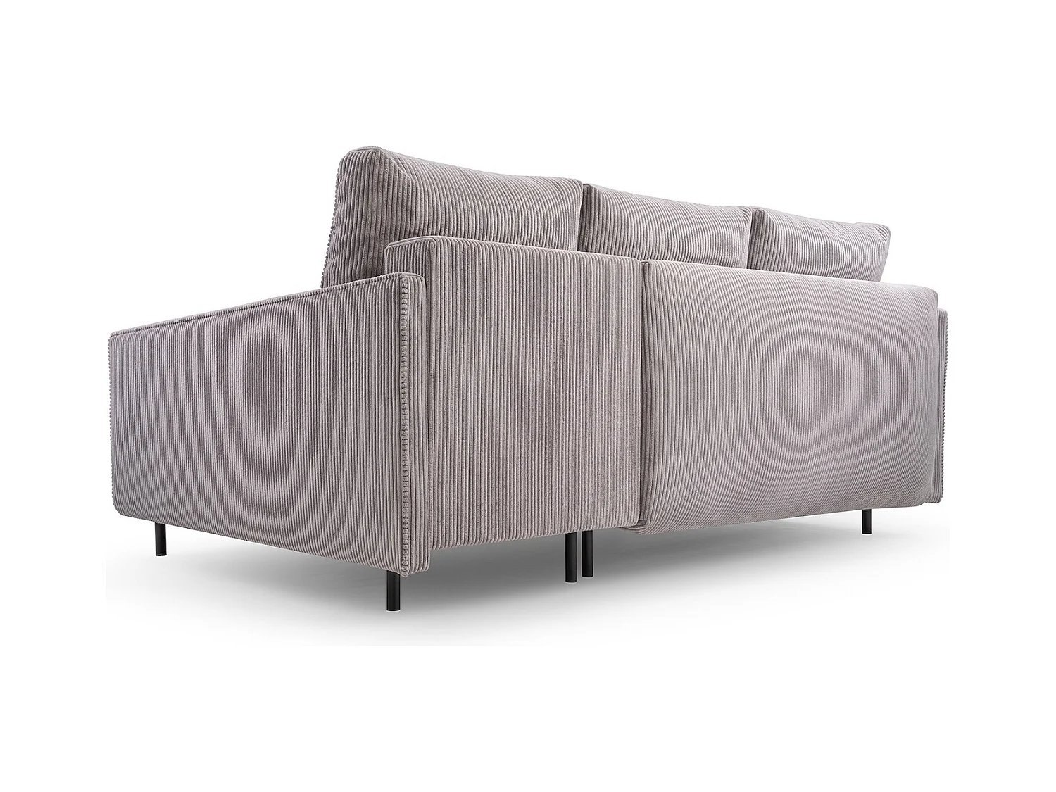 Ecksofa, ROBIN Sofa Mit Cordstoff-POSO, Ausziehbar, Schlafbereich 145x203cm, Robustes Holzgestell, Rechte Seite, GOLD