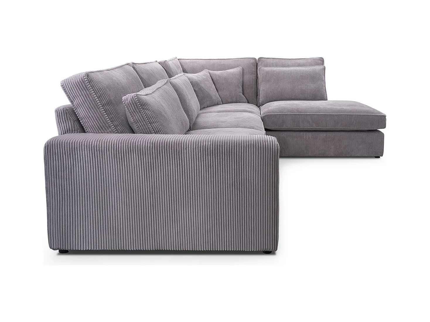 Ecksofa COBRA, Stoff-LINCOLN, Modernes Ecksofa Mit Kissen, Wellenfederung, Rückseite Bezogen, Freistehend, Rechts-Layout 89x314x224cm, GOLD
