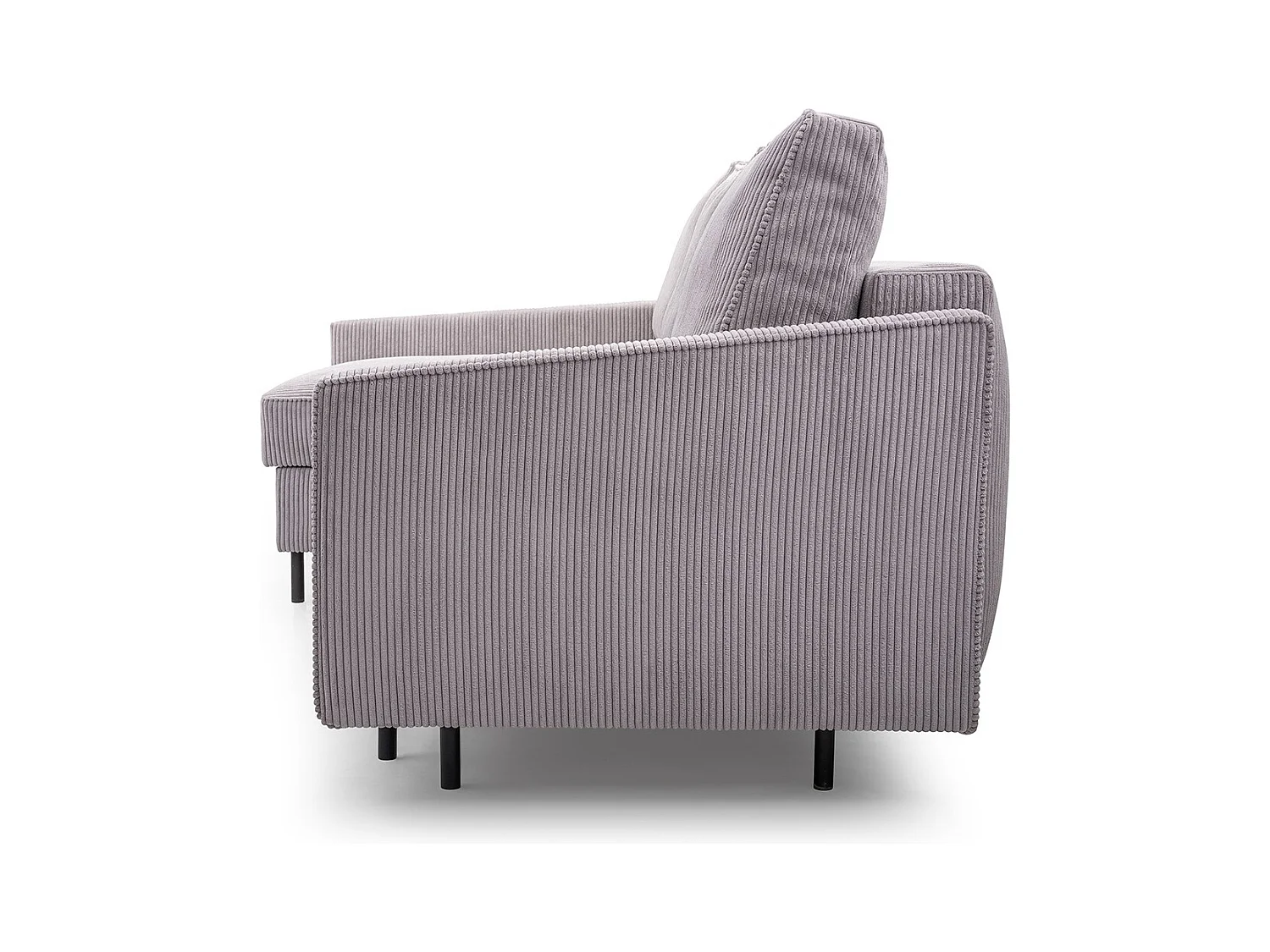 Ecksofa, ROBIN Sofa Mit Cordstoff-POSO, Ausziehbar, Schlafbereich 145x203cm, Robustes Holzgestell, Linke Seite, GOLD