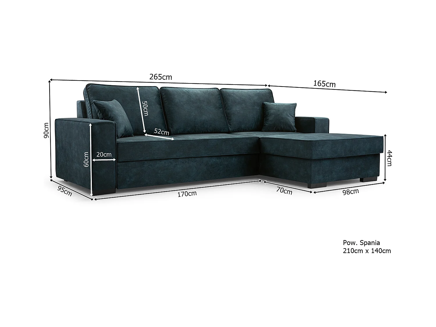 Schlafcouch mit Stauraum & Schlaffunktion – Sofa mit Automatik-Wagenmechanismus, Veloursstoff, gepolstertes Ecksofa | 223x160 cm | Beige, Rechte Seite
