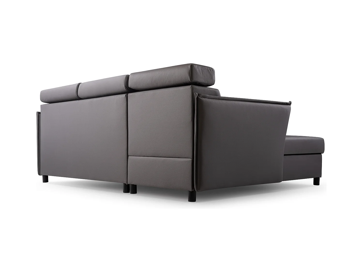 Ecksofa mit Schlaffunktion und Bettkasten-198x127cm,Verstellbare Kopfstützen,Schlafsofa,Bettsofa,Freistehend,Außenmaße 227x161,Linke Seite,Grau