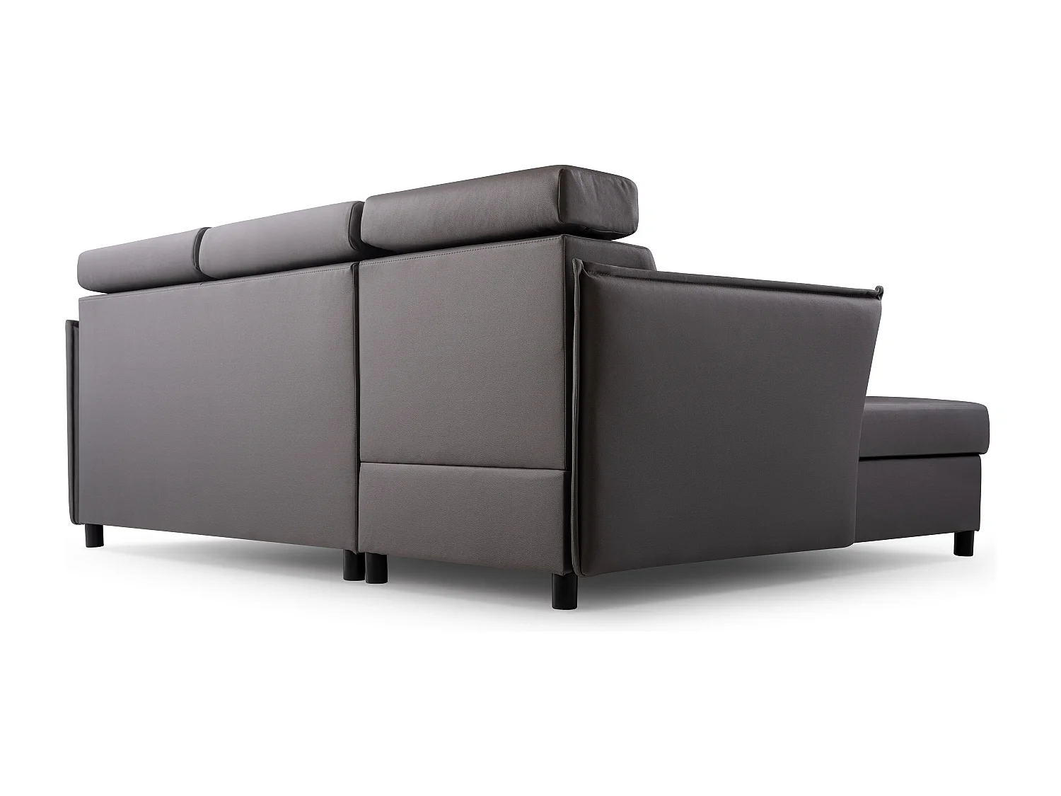 Ecksofa mit Schlaffunktion und Bettkasten-198x127cm,Verstellbare Kopfstützen,Schlafsofa,Bettsofa,Freistehend,Außenmaße 227x161,Linke Seite,Braun