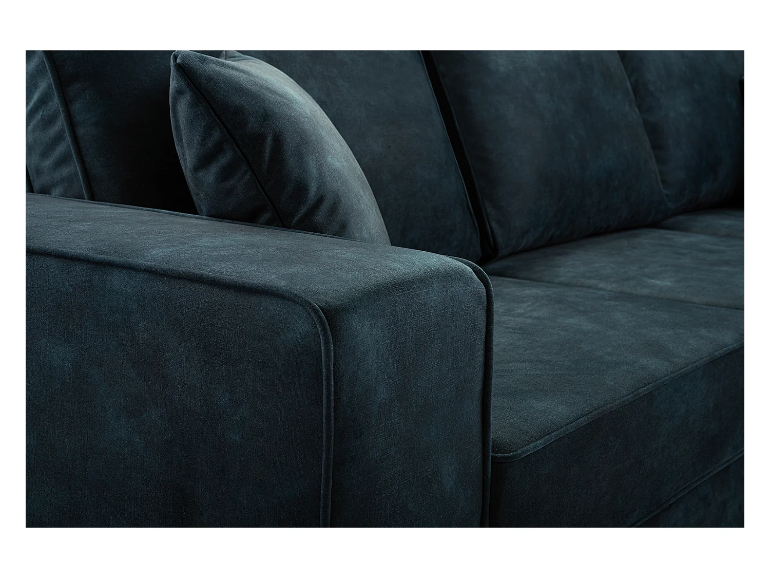 Schlafcouch mit Stauraum & Schlaffunktion – Sofa mit Automatik-Wagenmechanismus, Veloursstoff, gepolstertes Ecksofa | 223x160 cm | Gold, Rechte Seite