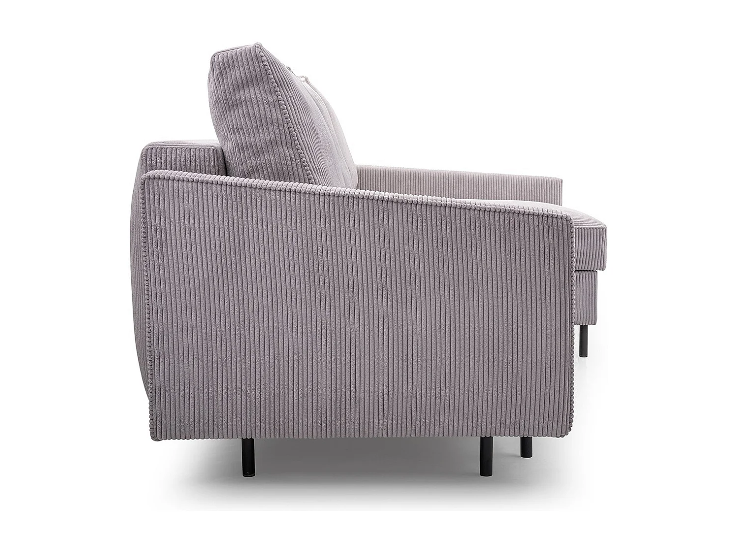 Ecksofa, ROBIN Sofa Mit Cordstoff-POSO, Ausziehbar, Schlafbereich 145x203cm, Robustes Holzgestell, Rechte Seite, BLAU