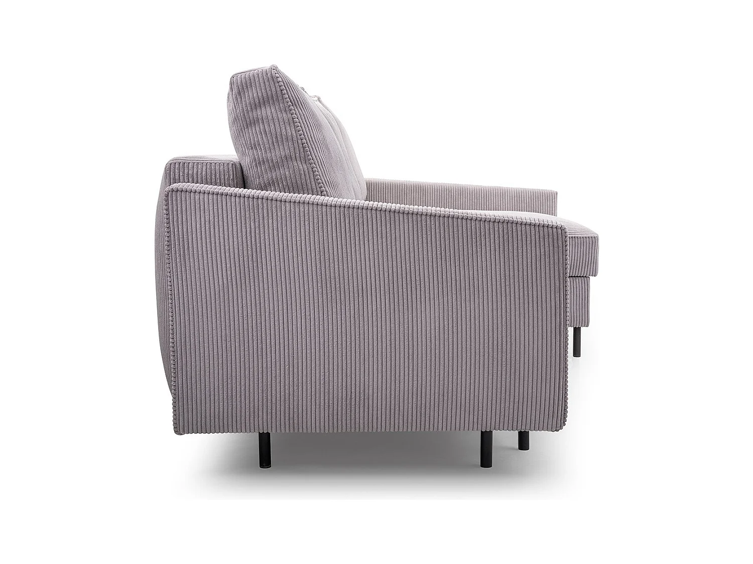 Ecksofa, ROBIN Sofa Mit Cordstoff-POSO, Ausziehbar, Schlafbereich 145x203cm, Robustes Holzgestell, Rechte Seite, TÜRKIS