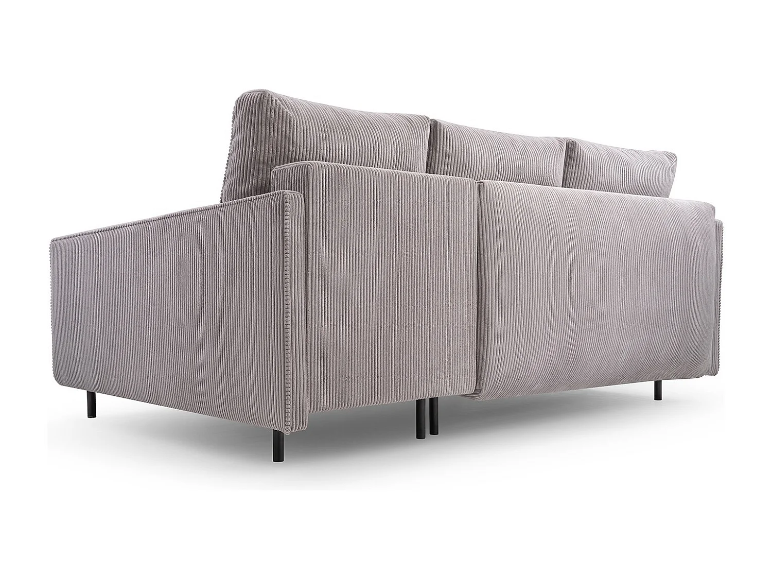 Ecksofa, ROBIN Sofa Mit Cordstoff-POSO, Ausziehbar, Schlafbereich 145x203cm, Robustes Holzgestell, Rechte Seite, TÜRKIS