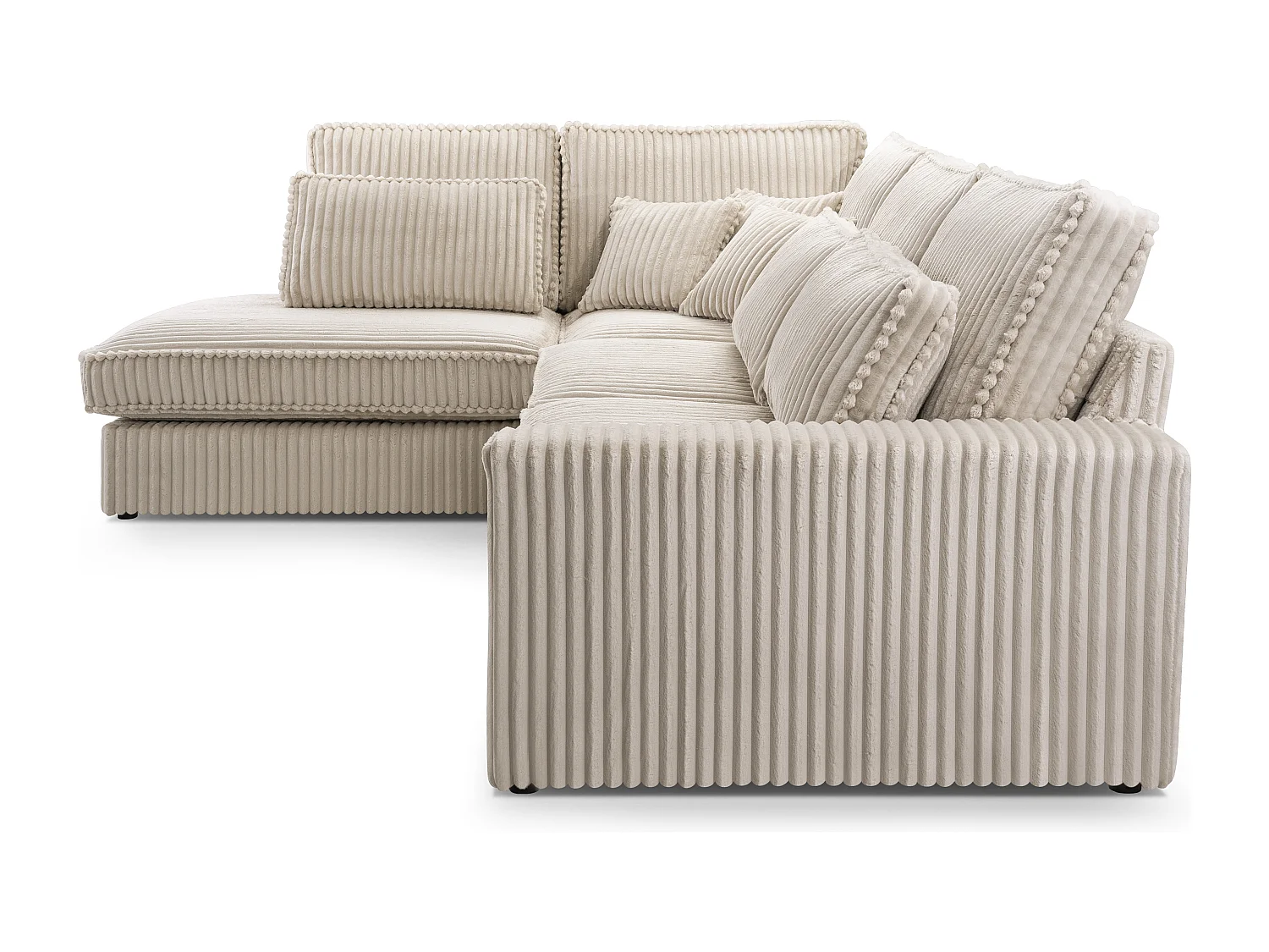 Hochwertiges Ecksofa - Modernes Sofa mit Kissen, gepolsterte Rückenlehne, bequem und stilvoll, Design Links 89x314x224 cm, Grau
