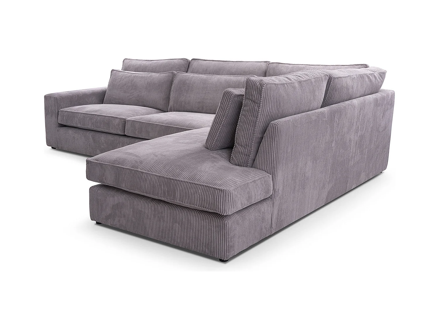 Ecksofa COBRA, Stoff-LINCOLN, Modernes Ecksofa Mit Kissen, Wellenfederung, Rückseite Bezogen, Freistehend, Links-Layout 89x314x224cm, VIOLETT