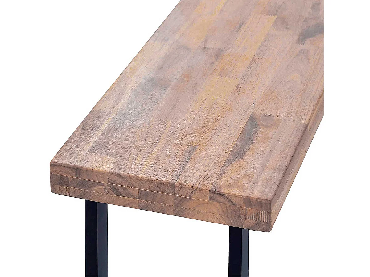 Banco asiento Loft roble Honey/negro 47x120x34 cm Adec