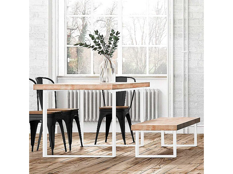 Banco asiento Loft roble Nordish blanco 47x120x34 cm Adec