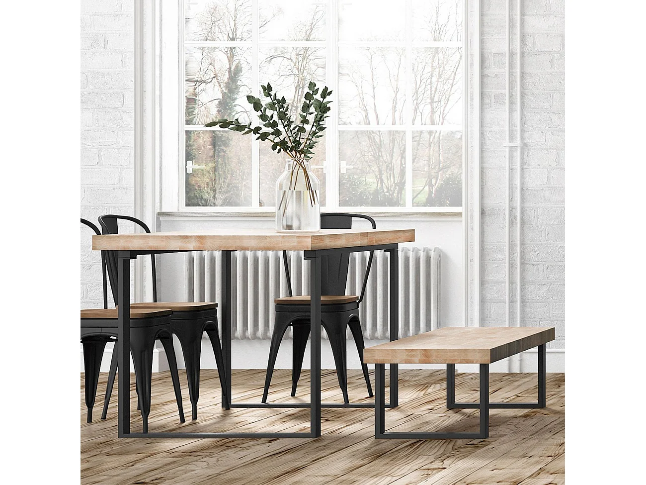 Banco Loft Roble salvaje - Negro