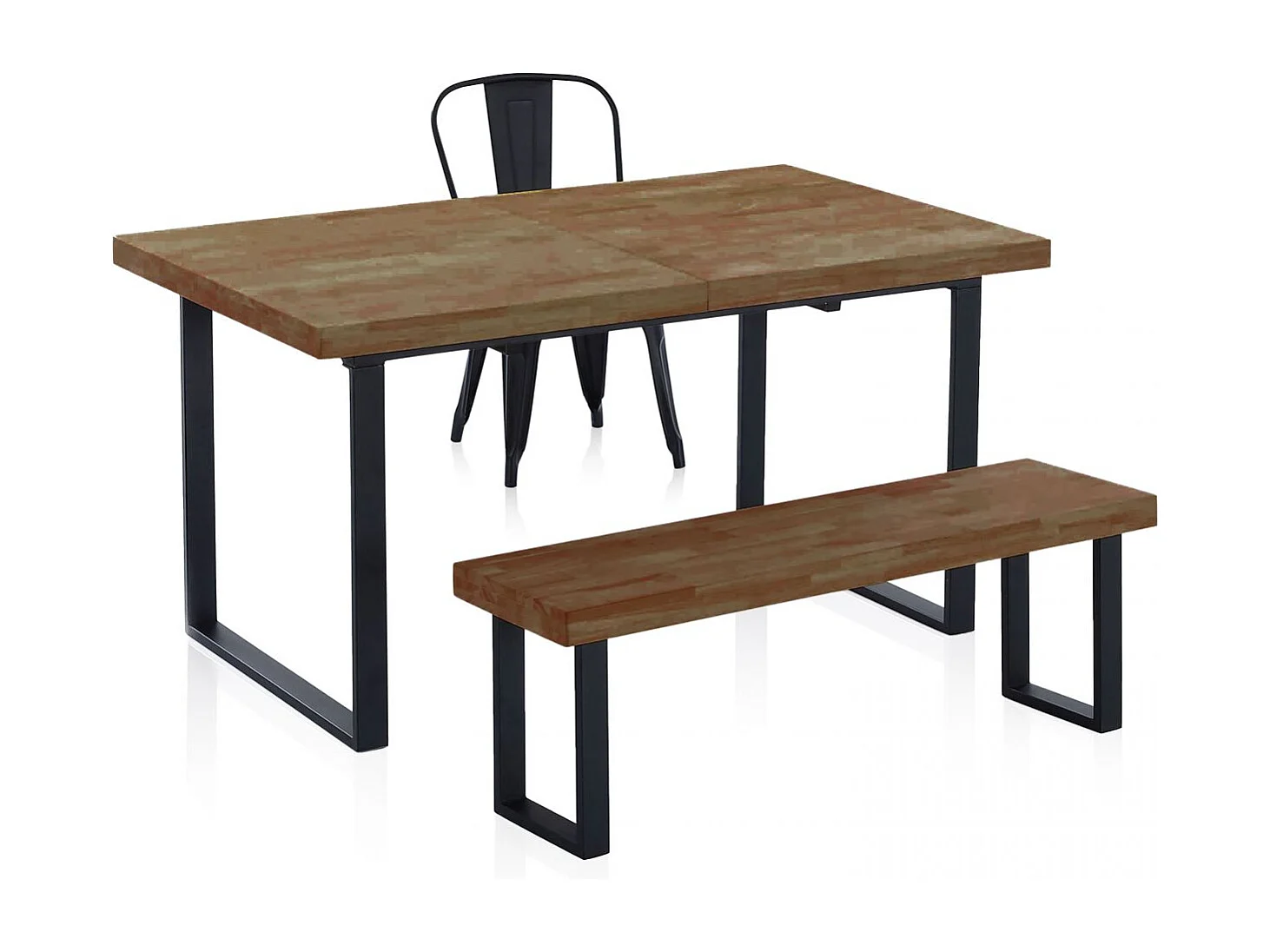 Banco asiento Loft roble american/negro 47x120x34 cm Adec