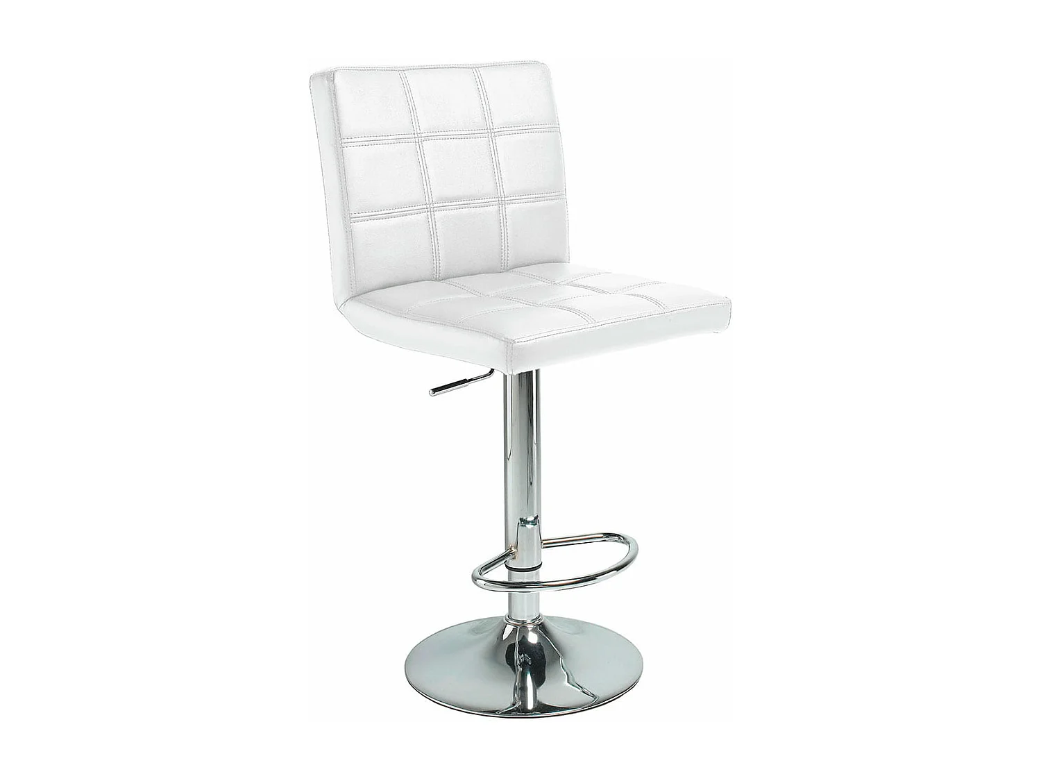 Taburete alto Pub giratorio con altura regulable y reposapiés blanco Ø45x115 cm Adec