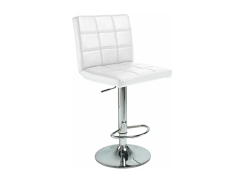 Taburete alto Pub giratorio con altura regulable y reposapiés blanco Ø45x115 cm Adec