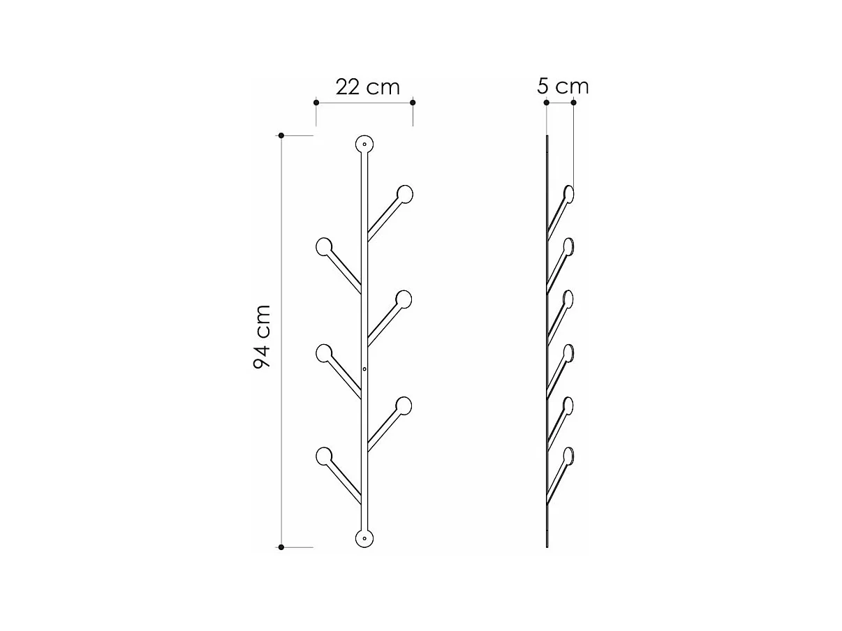 Perchero Metalico - 94X22 Negro