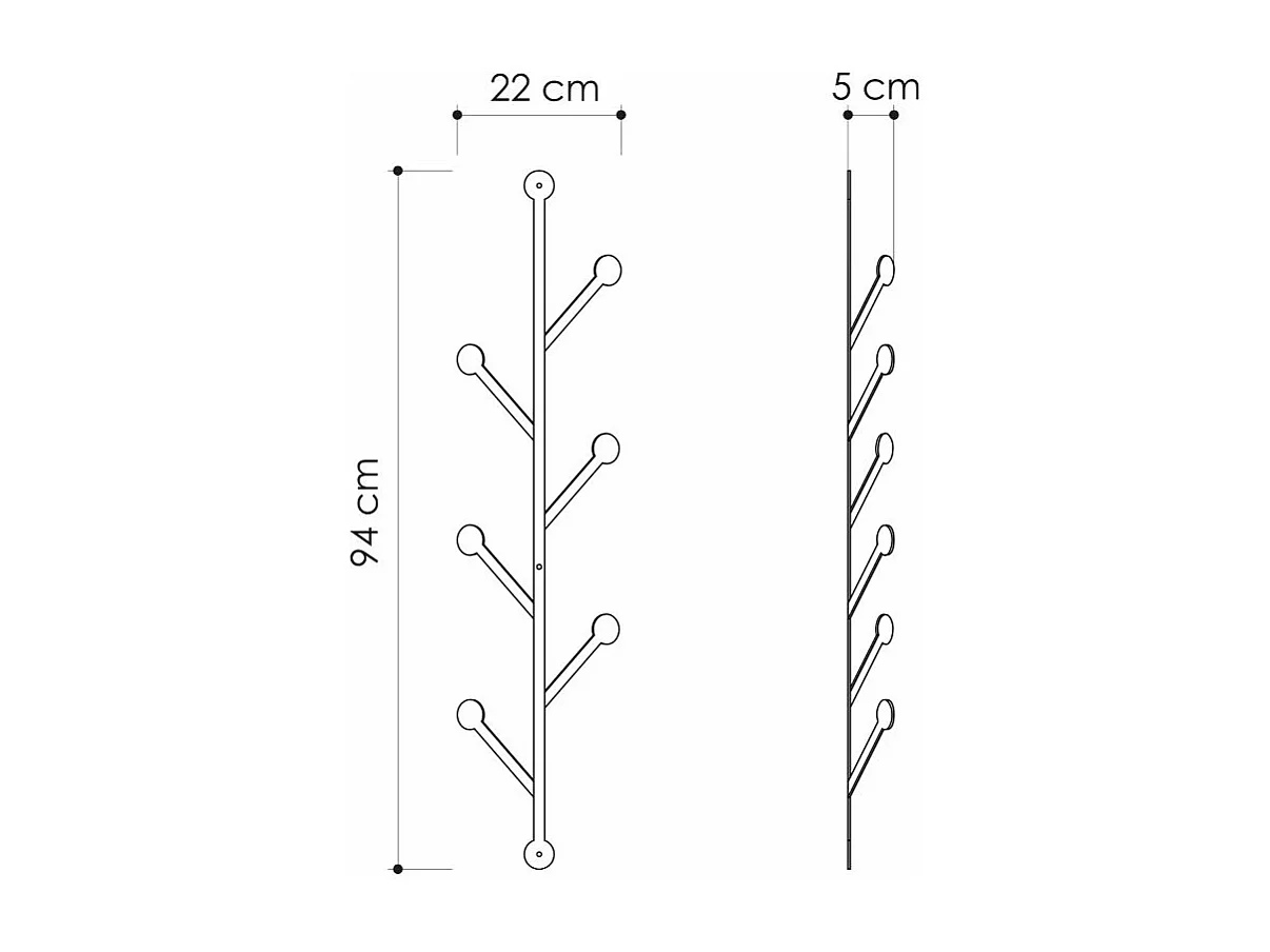Perchero Metalico - 94X22 Negro