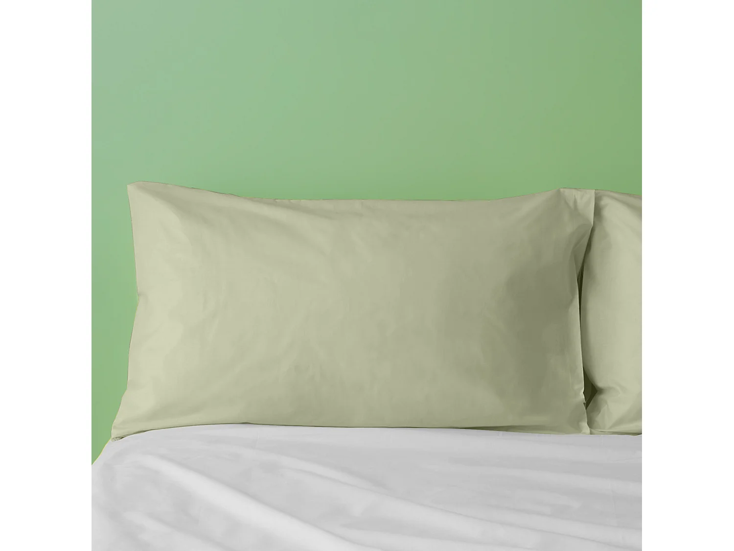 Federa in puro cotone tinta unita verde salvia (50x80cm)