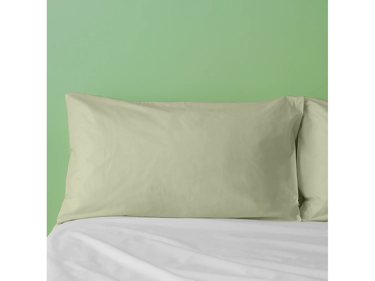 Federa in puro cotone tinta unita verde salvia (50x80cm)