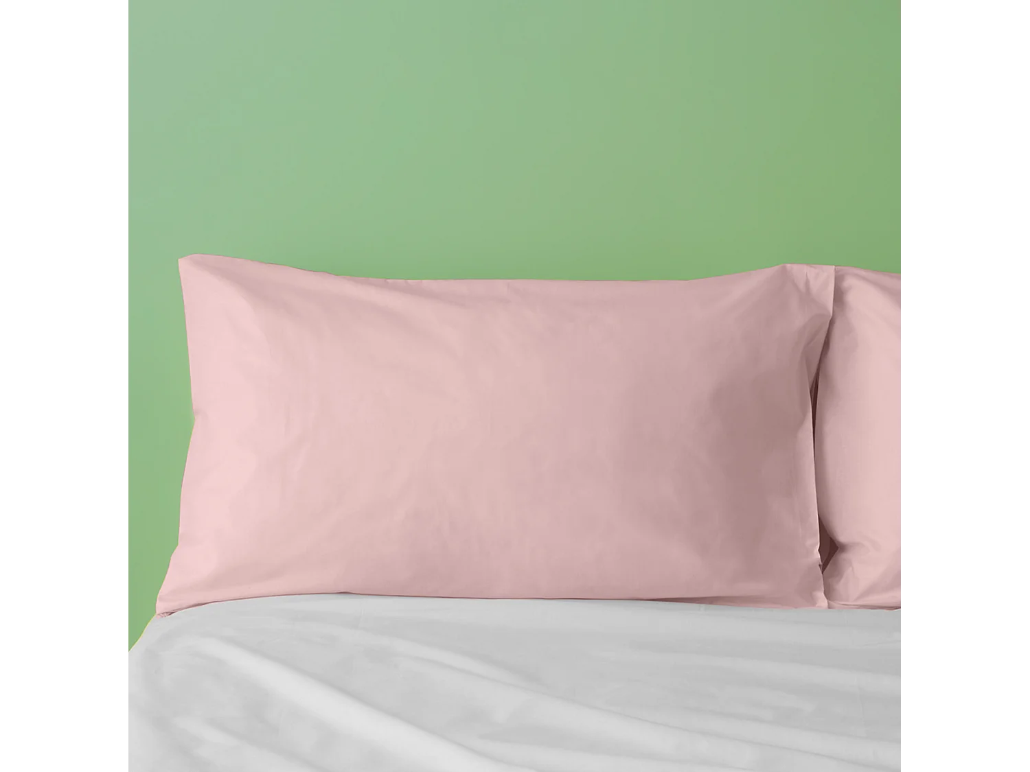 Federa in puro cotone tinta unita rosa incenso (50x80cm)