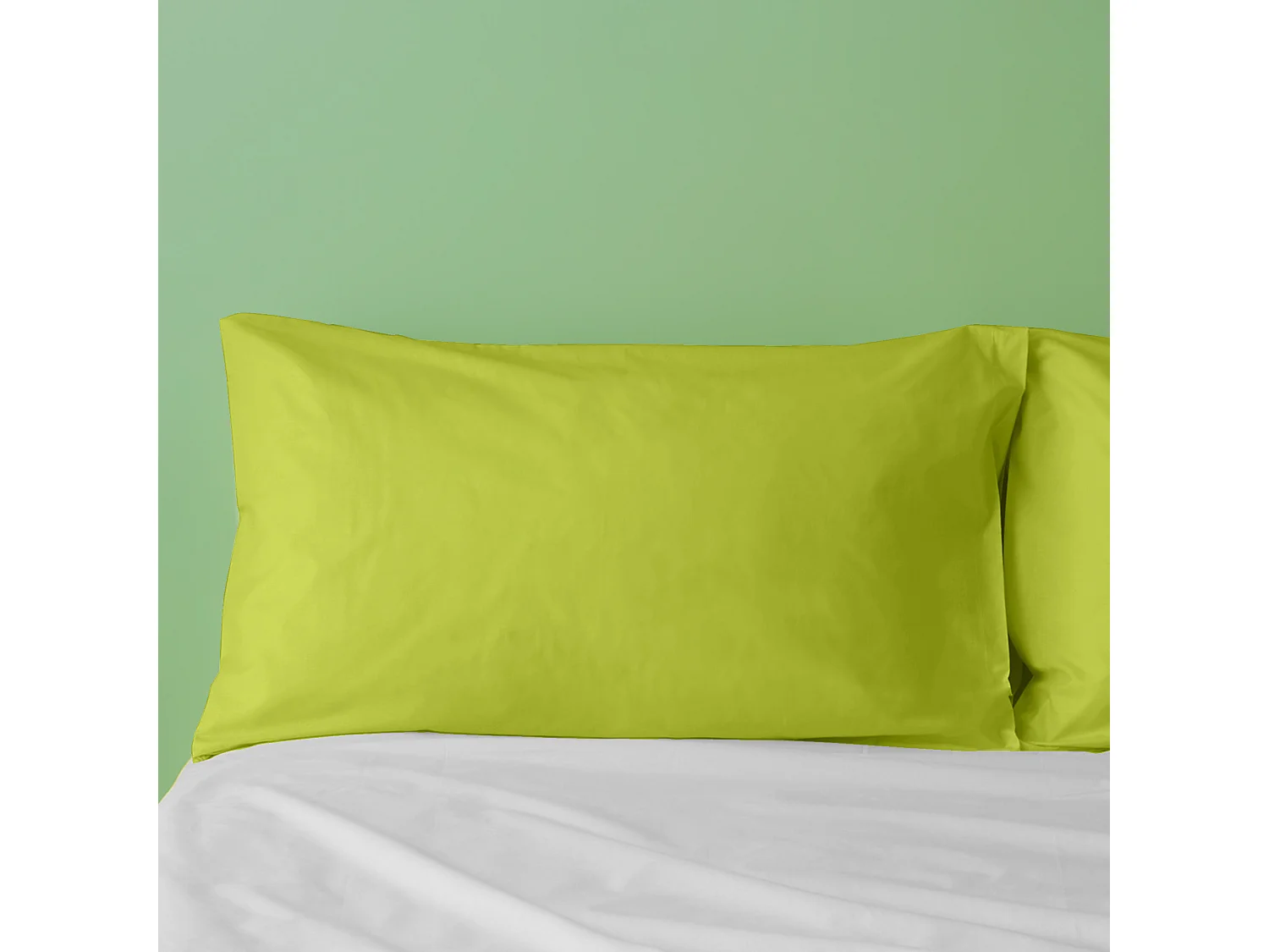 Federa in puro cotone tinta unita verde (50x80cm)