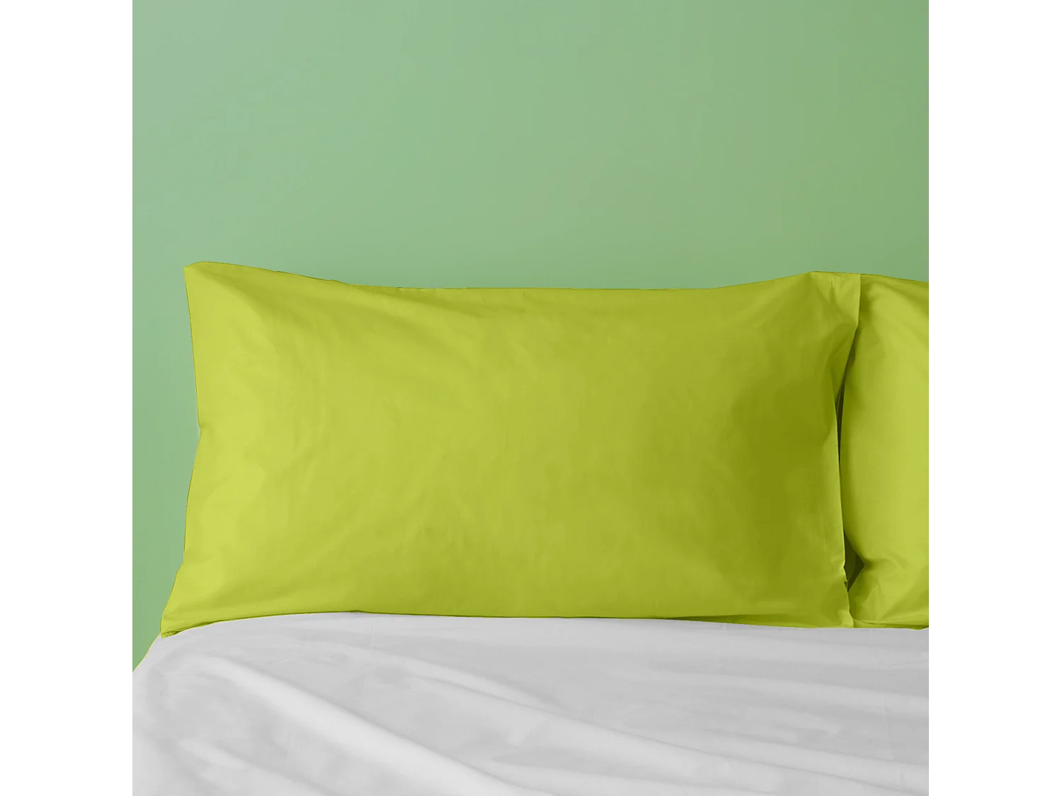 Federa in puro cotone tinta unita verde (50x80cm)