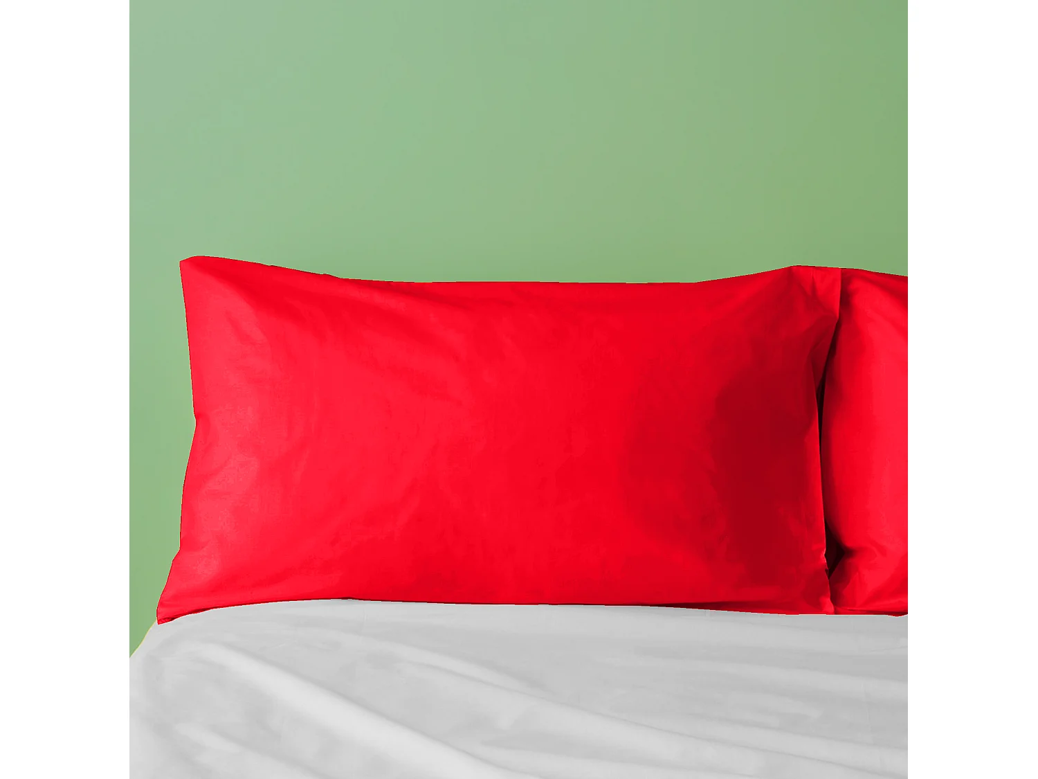 Federa in puro cotone tinta unita rosso (50x80cm)