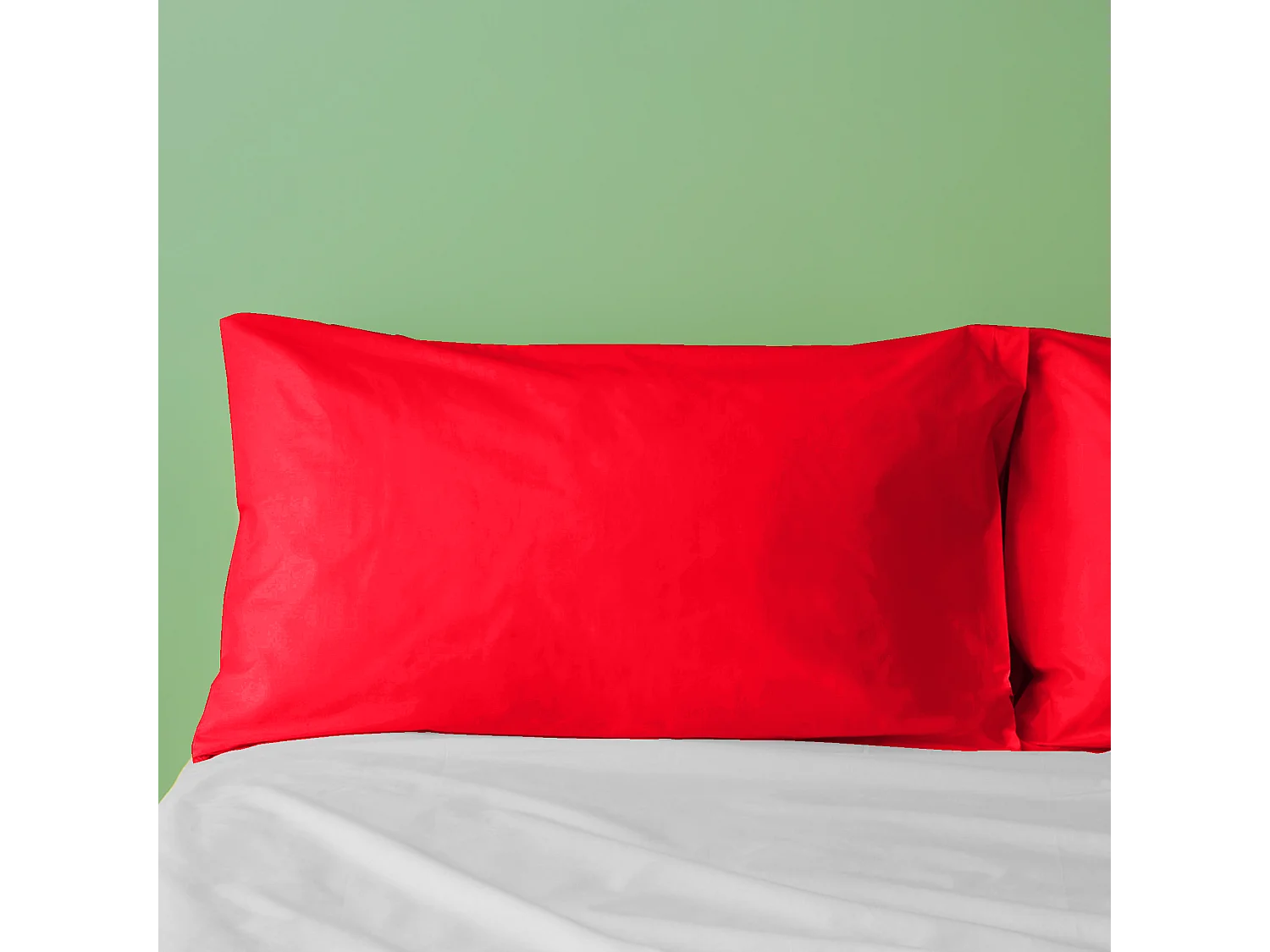 Federa in puro cotone tinta unita rosso (50x80cm)