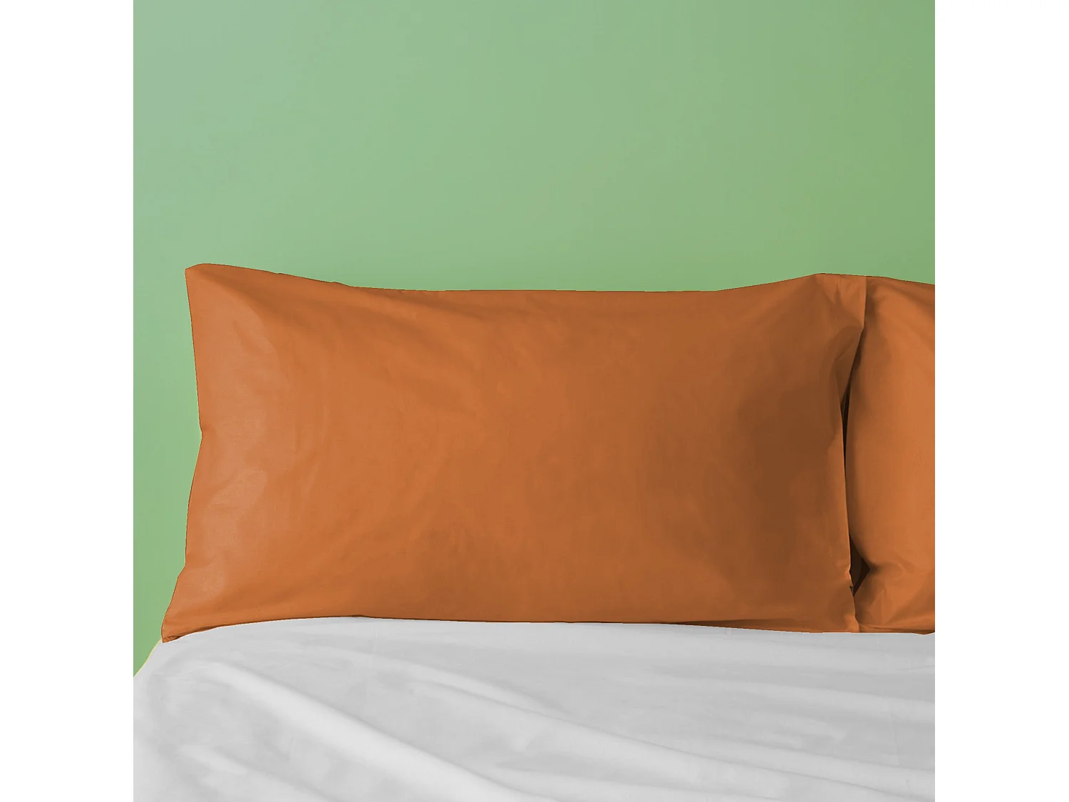 Federa in puro cotone tinta unita arancione scuro (50x80cm)