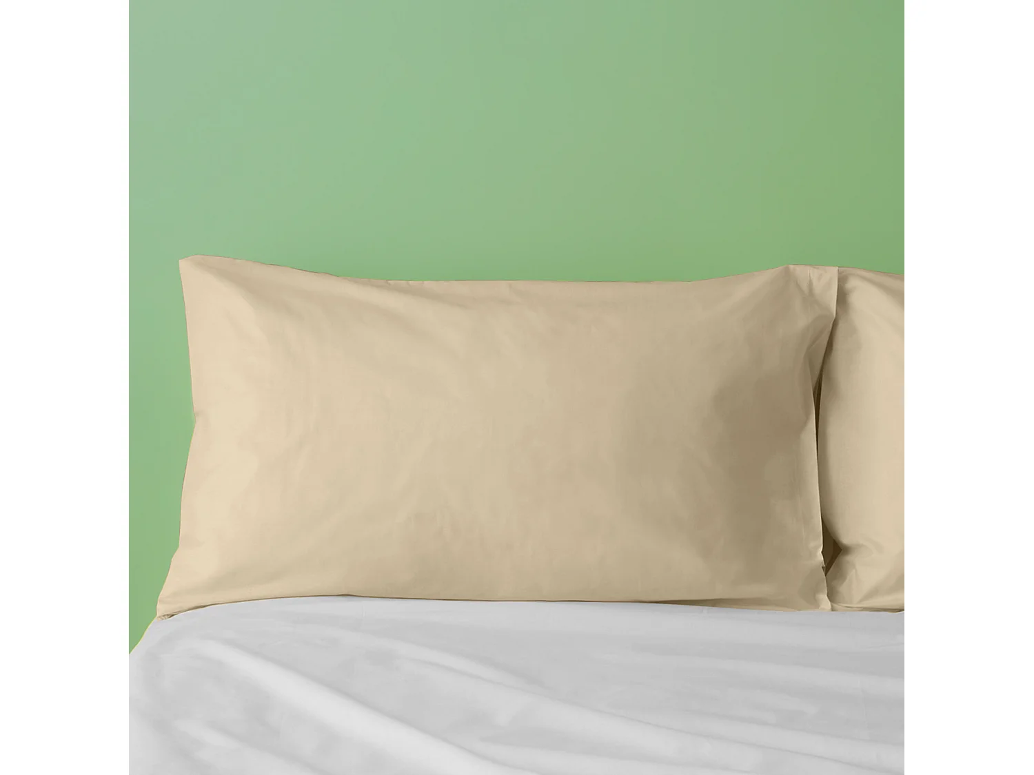 Federa in puro cotone tinta unita beige (50x80cm)