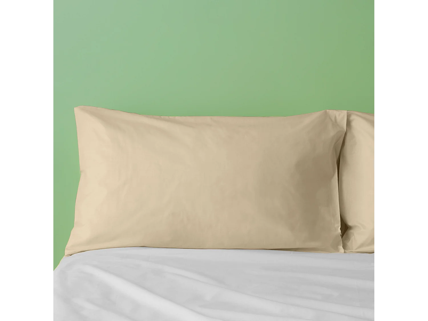 Federa in puro cotone tinta unita beige (50x80cm)