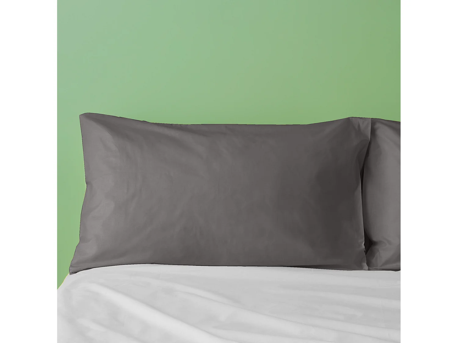 Federa in puro cotone tinta unita grigio (50x80cm)