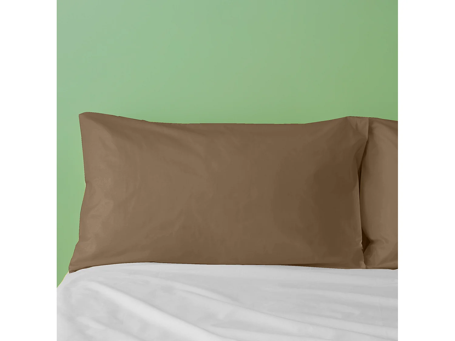 Federa in puro cotone tinta unita marrone (50x80cm)
