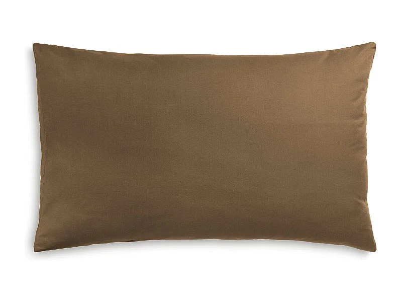 Federa in puro cotone tinta unita marrone (50x80cm)