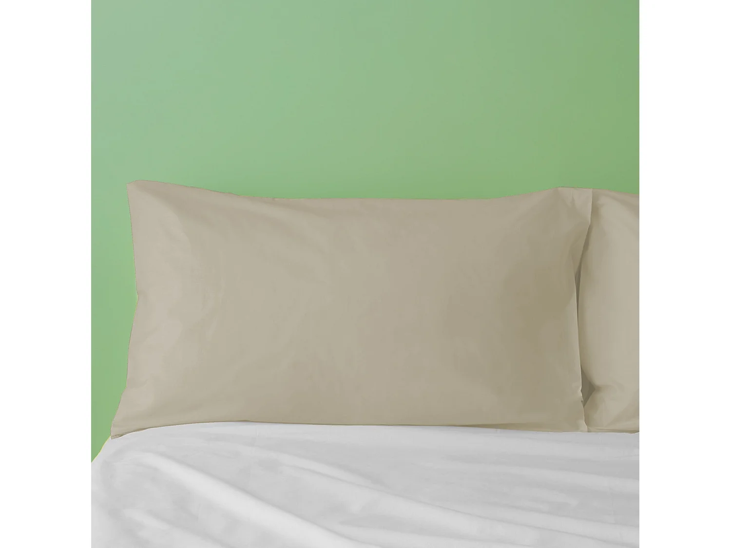 Federa in puro cotone tinta unita beige (50x80cm)