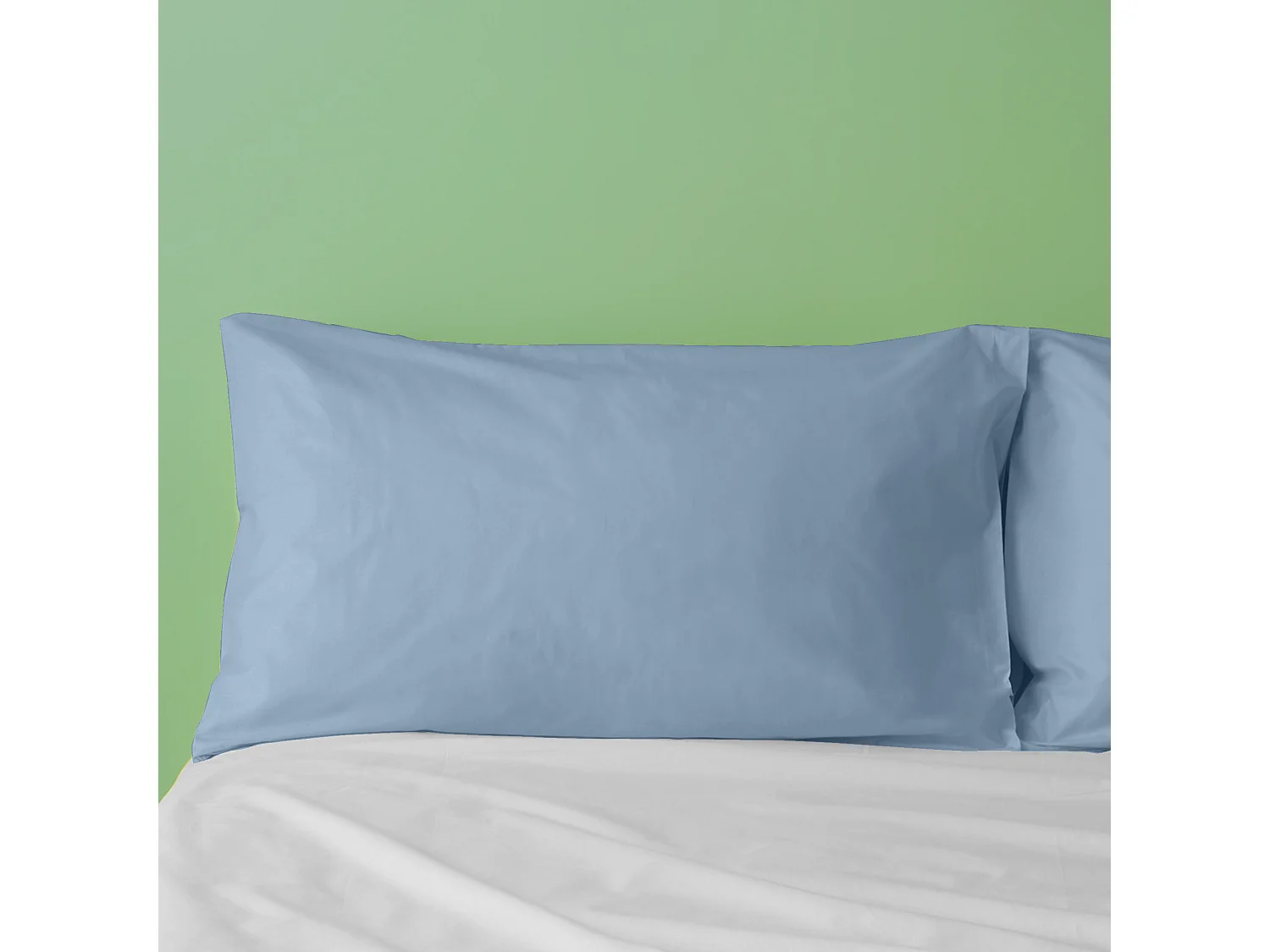 Federa in puro cotone tinta unita azzurro (50x80cm)